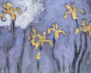 Claude Monet Yellow Irises with Pink Cloud oil